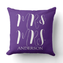 Moderne lila Mr-und-Mrs-Script-Hochzeit