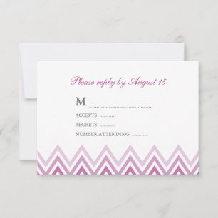 Moderne Lila Ombre Chevrons Response Cards RSVP Karte