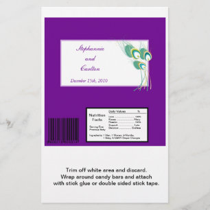 Moderne Lila Pfauenhochzeit mit großer Bonbons-Bar