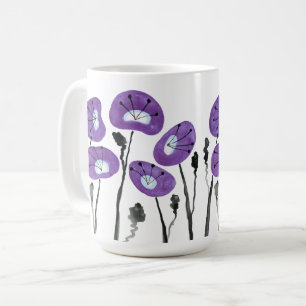 Moderne Lila Popes Wasserfarbene Blume Tee und Kaf Kaffeetasse