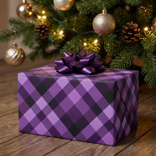 Moderne lila-purpurfarbene Karo-Geschenkpapier Geschenkpapier