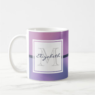 Moderne Lila-rosa Abstrakte Monogramm Kaffeetasse