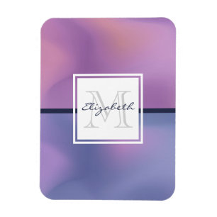 Moderne Lila-rosa Abstrakte Monogramm Magnet
