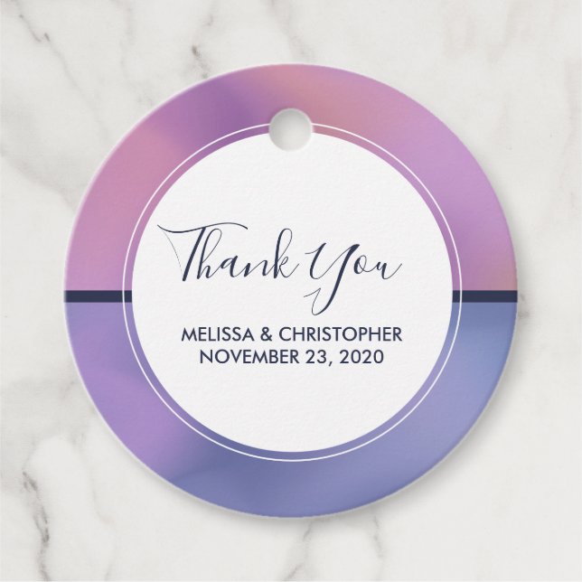 Moderne Lila & rosa Dreharbeiten Abstrakt Danke Geschenkanhänger (Vorderseite)