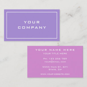Moderne Lila rosa Visitenkarte Wählen Sie Farben