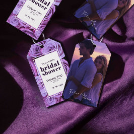 Moderne Lila Rose Foto Brautparty Vielen Dank Geschenkanhänger
