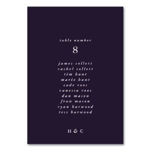 Moderne Lila Schlichte Einfache Hochzeit Tischnummer