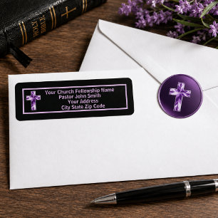 Moderne lila-schwarze Kirchenkreuz-Pfarrer-Geschäf