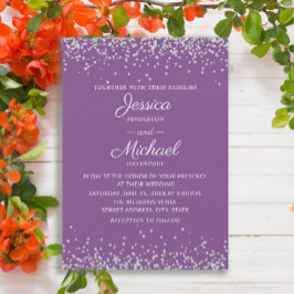 Moderne Lila Silberhochzeit Einladung