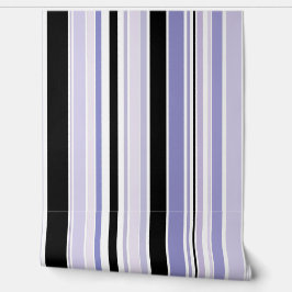 Moderne Lila Streifen Schwarz, Weiß und Lilac Tapete