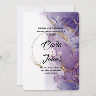 Moderne lila Tinte Watercolor Einladung