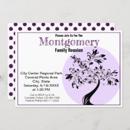 Moderne Lila und Black Tree Art Wiedersehen Einladung