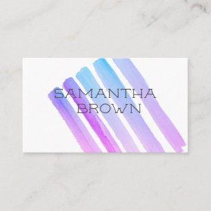 moderne lila und blaue Aquarellkarten Visitenkarte
