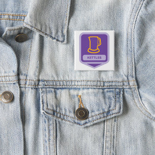 Moderne lila und gelbe Kanne-Symbol Button
