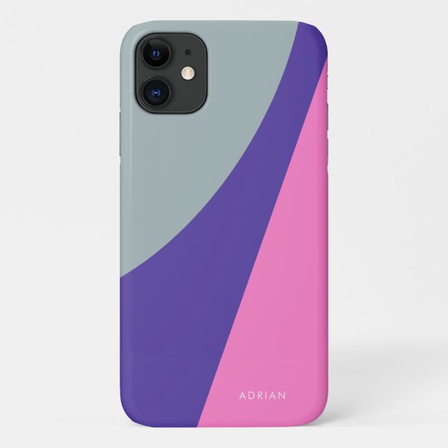 Moderne lila und rosa Minze geometrisch Case-Mate iPhone Hülle (Rückseite)
