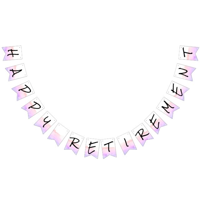 Moderne Lila und rosa Wasserfarben glückliche Pens Wimpelkette (Alle)