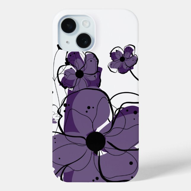 Moderne, Lila und weiße Blume Case-Mate iPhone Hülle (Rückseite)