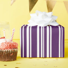 Moderne Lila und weiße Streifen Geschenkpapier