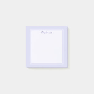 Moderne lila violette Flieder-Weiß-Rand Schrift Post-it Klebezettel