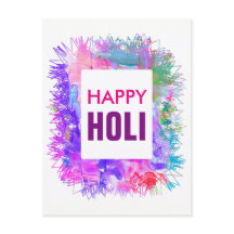 Moderne Lila Wasserfarben Happy Holi