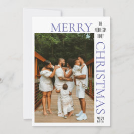 Moderne Lila Weihnachts-Foto-Weihnachtskarte Feiertagskarte