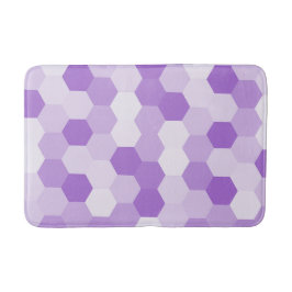 Moderne Lila Weißhexagonale Geometrie Badematte