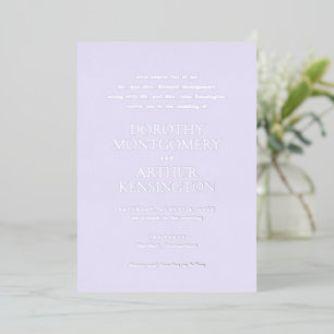 Moderne Lilac Elegante Wedding Folieneinladung
