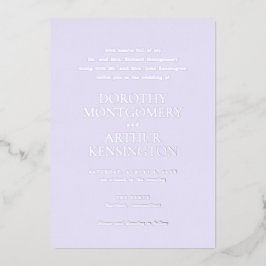 Moderne Lilac Elegante Wedding Folieneinladung
