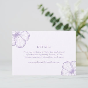 Moderne Lilac Floral Elegante Hochzeit Begleitkarte