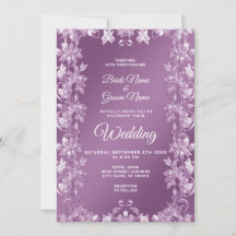 Moderne Lilac Floral Wedding Einladung
