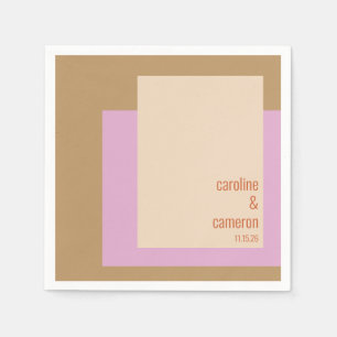 Moderne Lilac Gold Geometric Custom Wedding Serviette