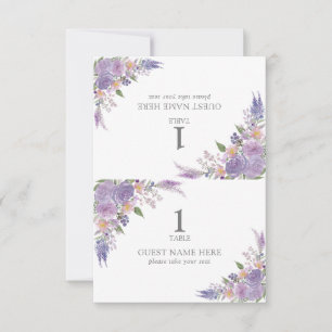Moderne Lilac Lavender Mauve Wedding Platzkarte RSVP Karte