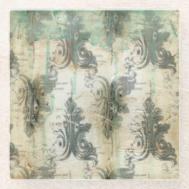 Moderne Lilie Glasuntersetzer (Vorderseite)