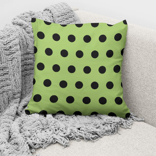 Moderne Limettengrün Schwarze Punkte Muster Kissen