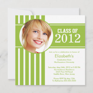Moderne Limon Stripe Foto Graduation Party Einladung