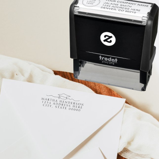 Moderne Line Art Abschluss Rücksendeadresse Briefm Permastempel (Von Creator hochgeladen)