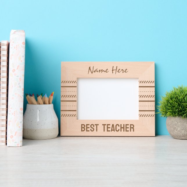 Moderne Line Art, Beste Lehrerin Geätzte Rahmen (Vorderseite)