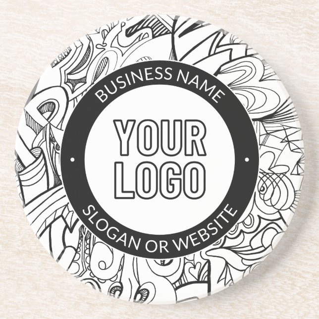 Moderne Line Artwork & Ihr Logo mit bearbeitetem T Getränkeuntersetzer (Vorne)