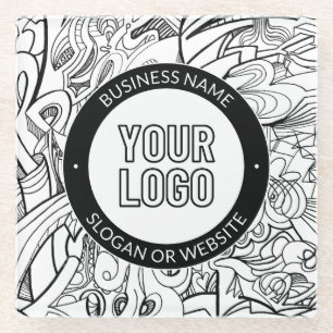 Moderne Line Artwork & Ihr Logo mit bearbeitetem T Glasuntersetzer