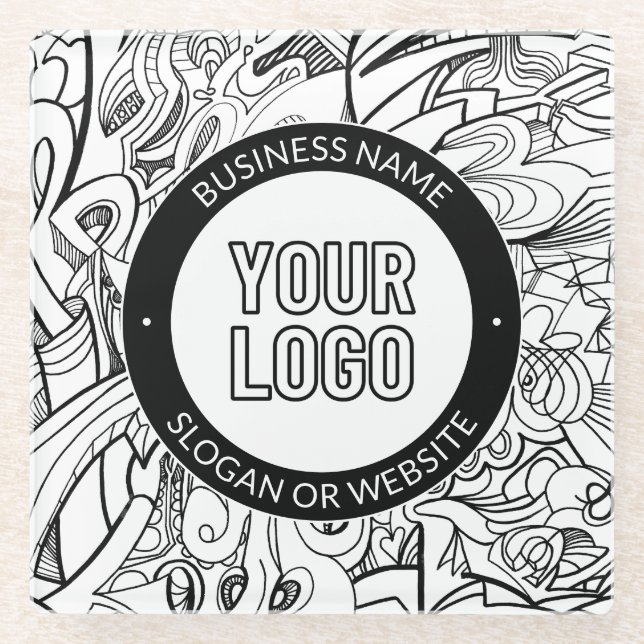 Moderne Line Artwork & Ihr Logo mit bearbeitetem T Glasuntersetzer (Vorderseite)