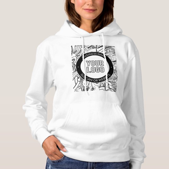 Moderne Line Artwork & Ihr Logo mit bearbeitetem T Hoodie (Vorderseite)