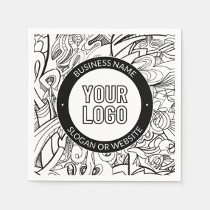 Moderne Line Artwork & Ihr Logo mit bearbeitetem T Serviette