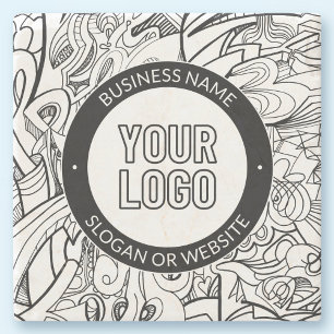 Moderne Line Artwork & Ihr Logo mit bearbeitetem T Steinuntersetzer