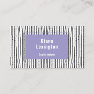 Moderne Lines Lavendel Black Business Card Visitenkarte