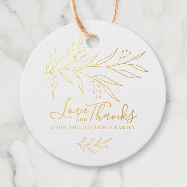 Moderne Linie Kunst Foliage Grüne Liebe und Dank Geschenkanhänger (Vorderseite)