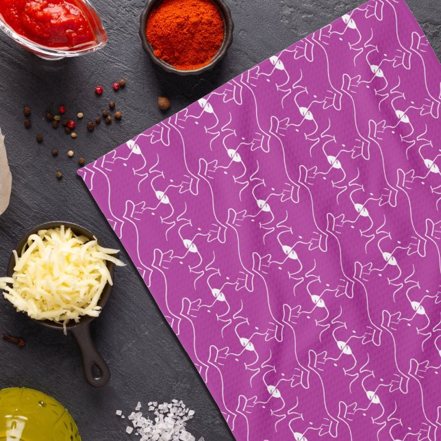 Moderne Linie Zeichnend Hund Pink Weißküche Handtü Geschirrtuch (Von Creator hochgeladen)