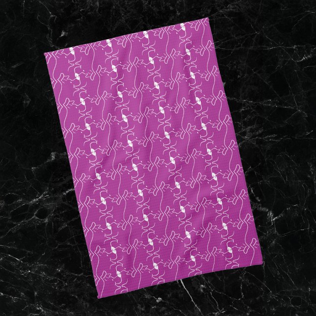 Moderne Linie Zeichnend Hund Pink Weißküche Handtü Geschirrtuch (Von Creator hochgeladen)