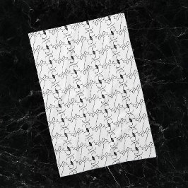 Moderne Linie Zeichnend Hund Schwarz-weiß Küche Ha Geschirrtuch