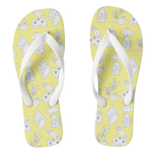 Moderne Linien auf gelb Flip Flops
