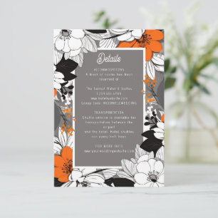 Moderne Linien-Blumenhochzeit RSVP Karte